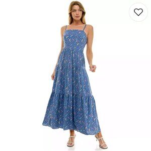 Lily Rose Square Neck Tiered Maxi Dress